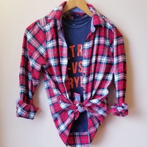 🌻 Land's End Plaid Flannel Button Down